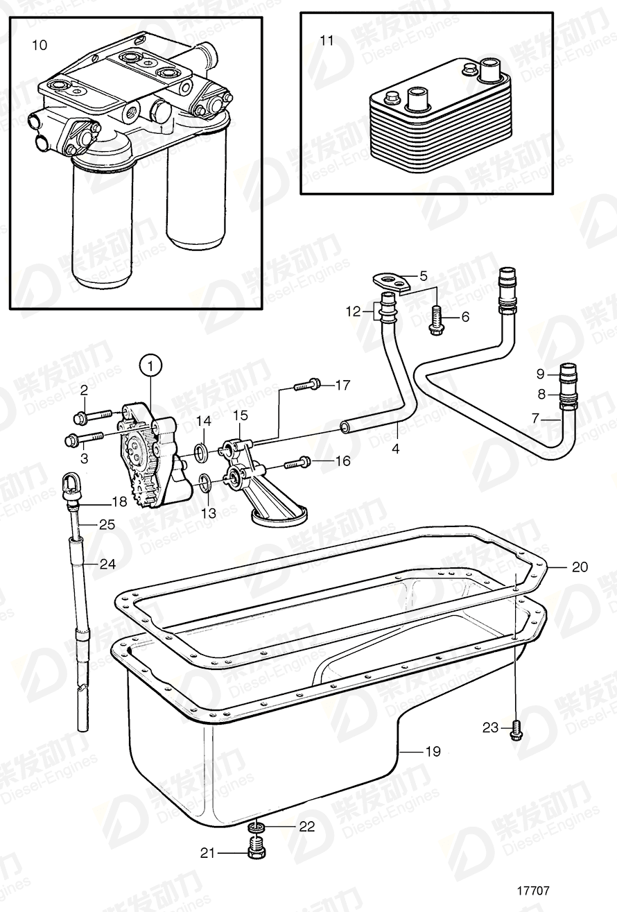 volvo penta Oil pressure pipe 3827022 Drawing volvo penta Oil pressure pipe 3827022 Drawing